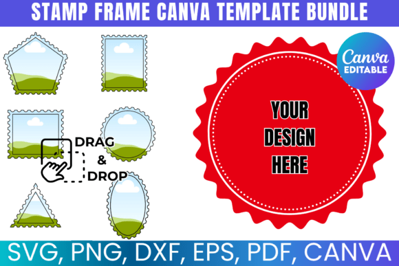 Download Stamp Frame Canva Template Bundle - Canva template Collection