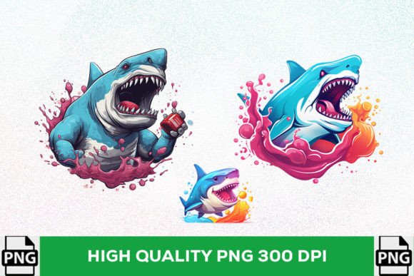 Download Shark Eating a Gummy Bear Illustration - Premium Bundle