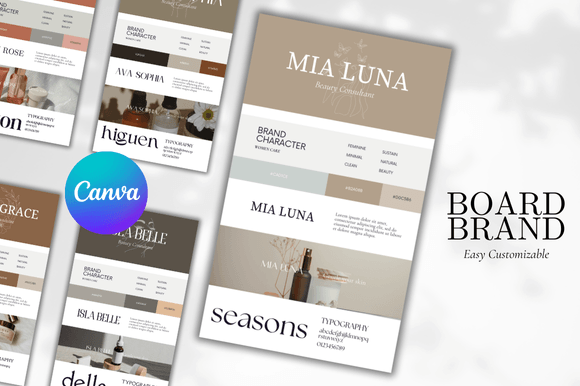 Download Brand Board Canva Template Bundle - Canva template Collection