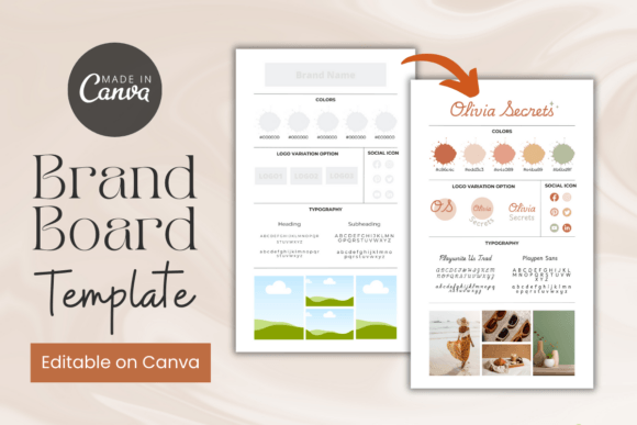 Download Brand Board Canva Template, Branding Kit - Canva template Collection