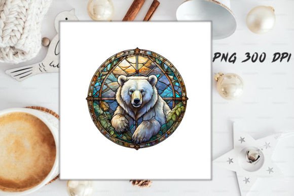 Download Bear Stained Glass Round Wind Spinner - Premium Resources